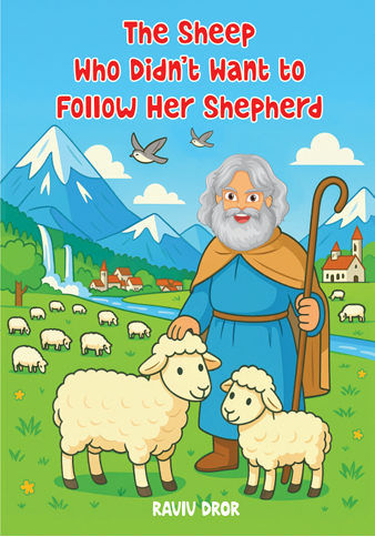 Book cover of 'The Sheep Who Didn't Want to Follow Her Shepherd' with a shepherd and sheep in a mountainous landscape.
